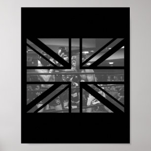 London Souvenir British Flagga Boxing Match Funky  Poster