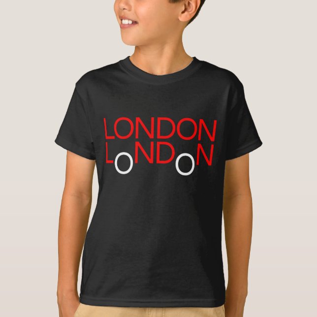 London Souvenir lustiger Doppeldecker Bus England T Shirt (Framsida)