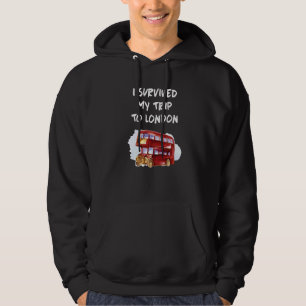 London Souvenir Red Buss I Överlevt Resa till Lond Hoodie