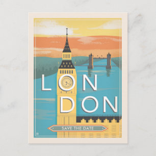 London Spara datumet Meddelande Vykort