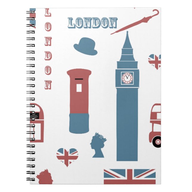 London Speciell Anteckningsbok Med Spiral (Framsidan)