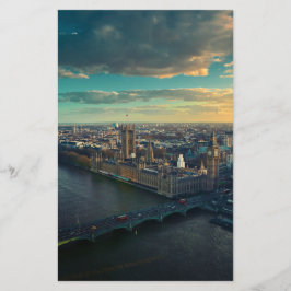 London stadsbild vid solnedgång brevpapper