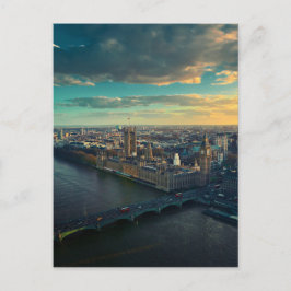 London stadsbild vid solnedgång vykort