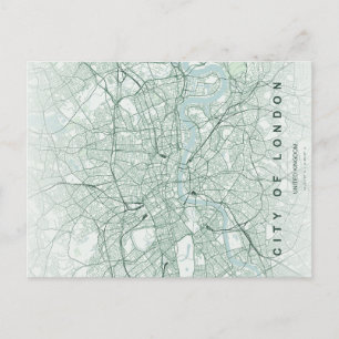 London Stadskarta Minimal Postkort Vykort