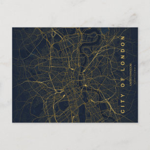 London Stadskarta Minimal Postkort Vykort