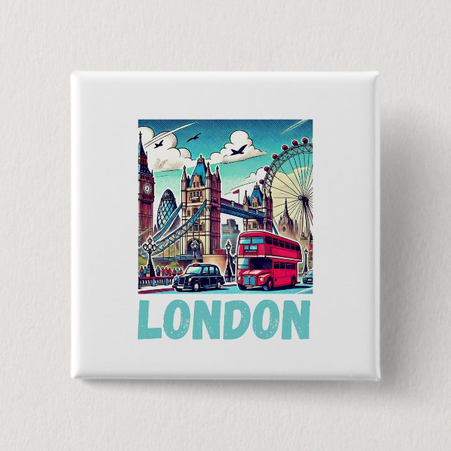 London-Sticker Knapp (Framsida)