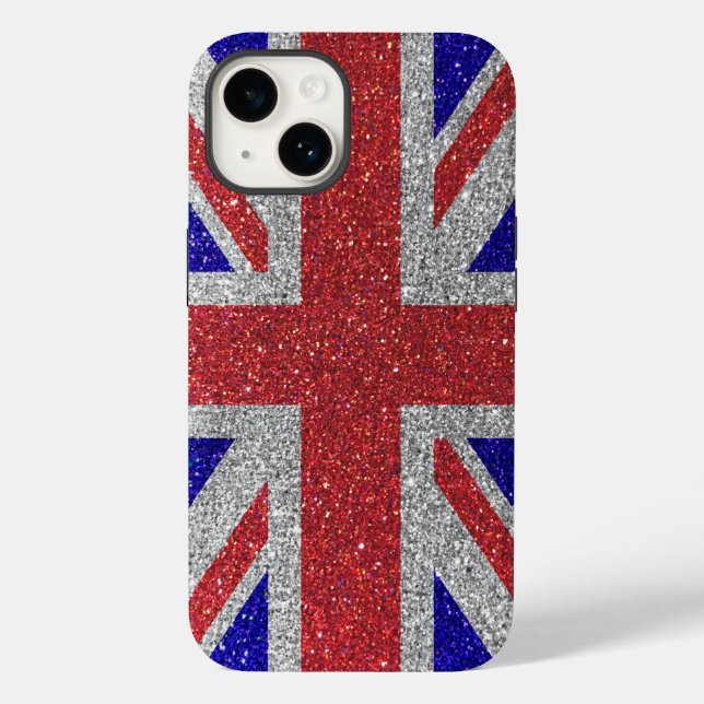 London Stil Glitter Flagga UK British Union Jack (Baksida)