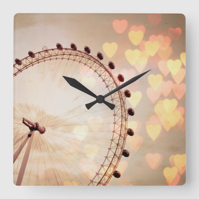 London | stora Ben fotograferar filtrerade Fyrkantig Klocka (Framsida)