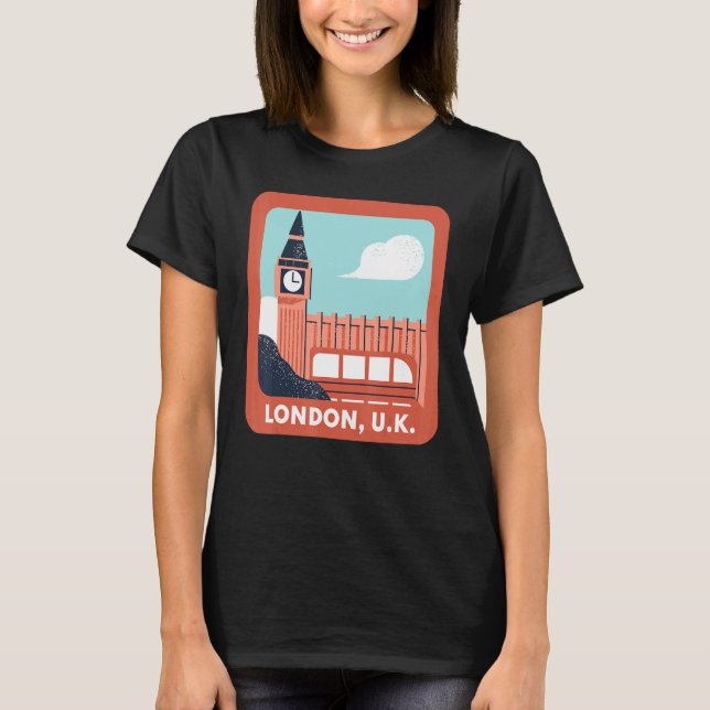 London Storbritannien Big Ben Classic World Travel T Shirt (Framsida)