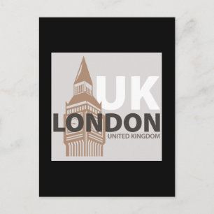 London Storbritannien Big Ben Minimalistisk Typogr Vykort
