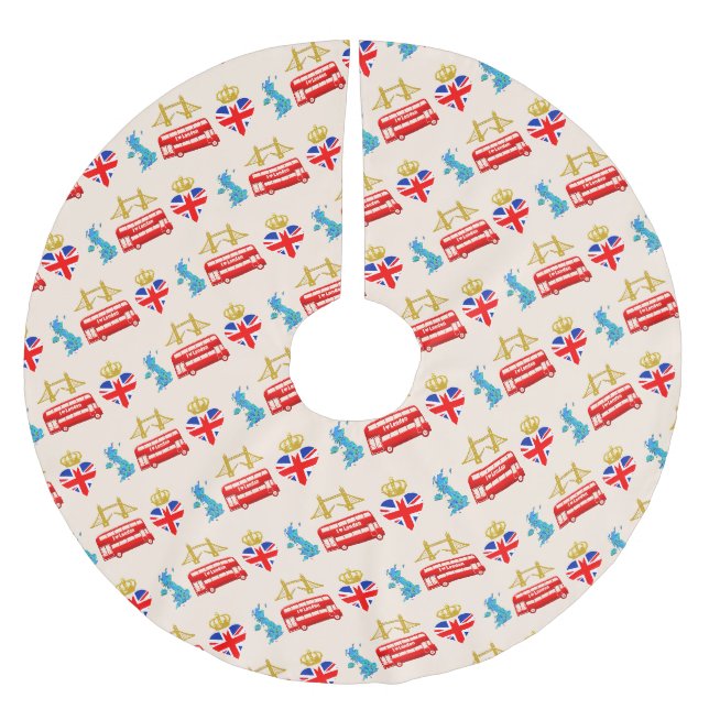 London, Storbritannien, brittiska turistikoner Julgransmatta Borstad Polyester (Framsidan)