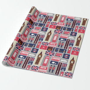 London Storbritannien Ikoner Presentpapper