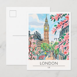 London Storbritannien Konst Illustration Resa Vykort