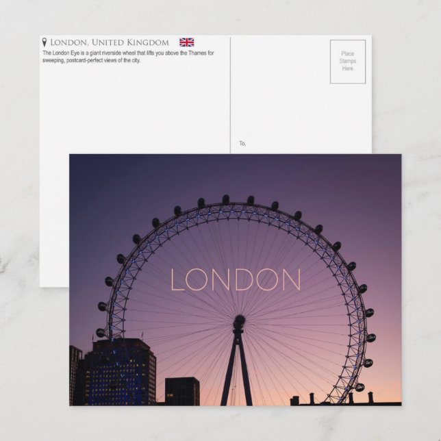 London, Storbritannien Resebrevkort Vykort (Fram/baksida)