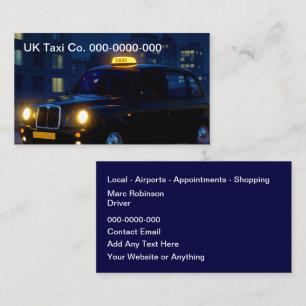 London Storbritannien Taxi Företagskort Visitkort
