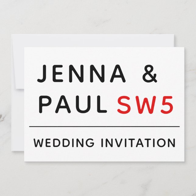 LONDON STREET SIGN | WEDDING-INBJUDANDE SPARA DATUMET (Framsida)