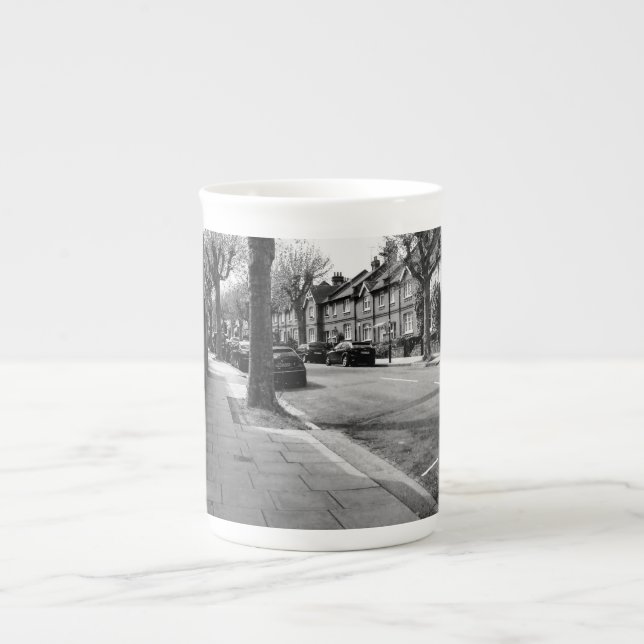 London Street View England black and white Benporslin Mugg (Framsidan)