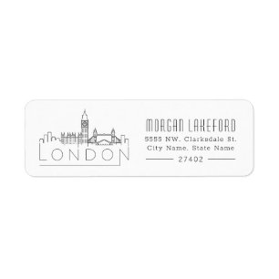 London Stylized horisont Returadress Etikett