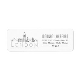 London Stylized Skyline | Returadress Etikett