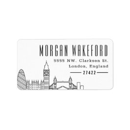 London Stylized Skyline | Stor Returadress Adressetikett