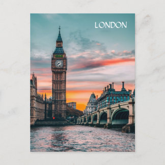 London Sunset Silhouette Vykort