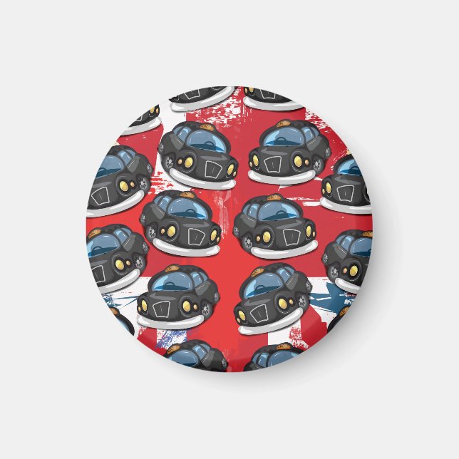 London Svart Taxi Magnet (Framsidan)