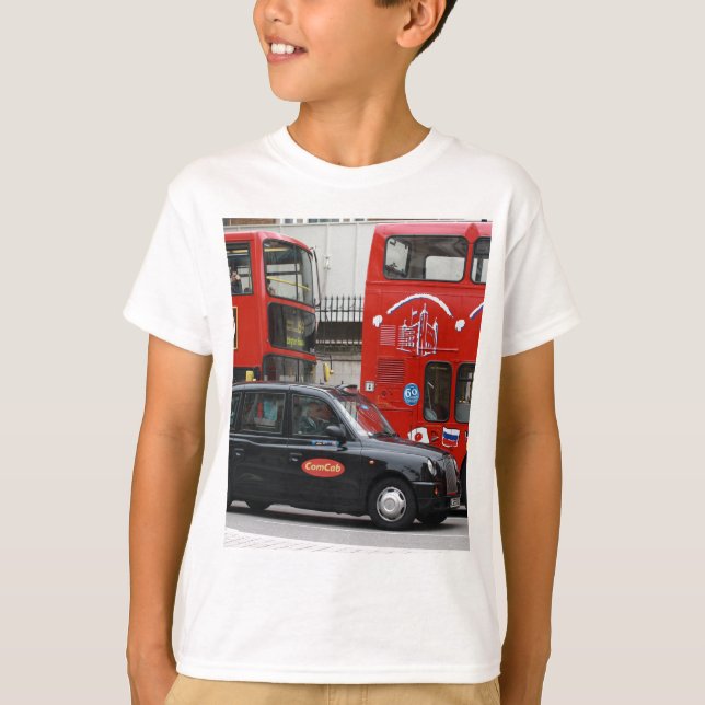 London Svart Taxi Tee (Framsida)