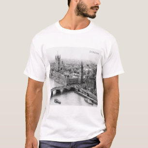 London Svart & Vitt Pennteckning T Shirt