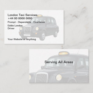 London Taxi Chaufför Enkla Visitkort