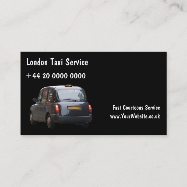 London taxivisitkortar visitkort (Framsida)