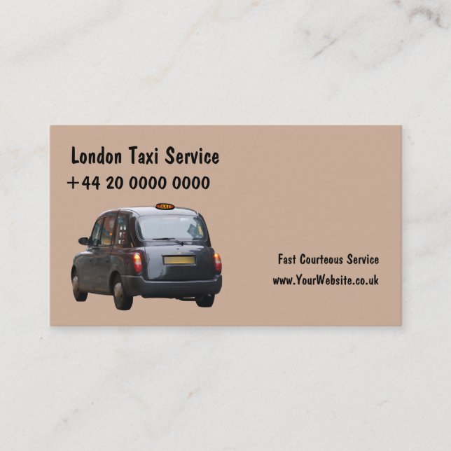 London taxivisitkortar visitkort (Framsida)