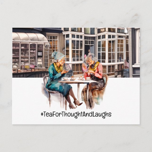 London teetid med två damer vykort (Framsida)