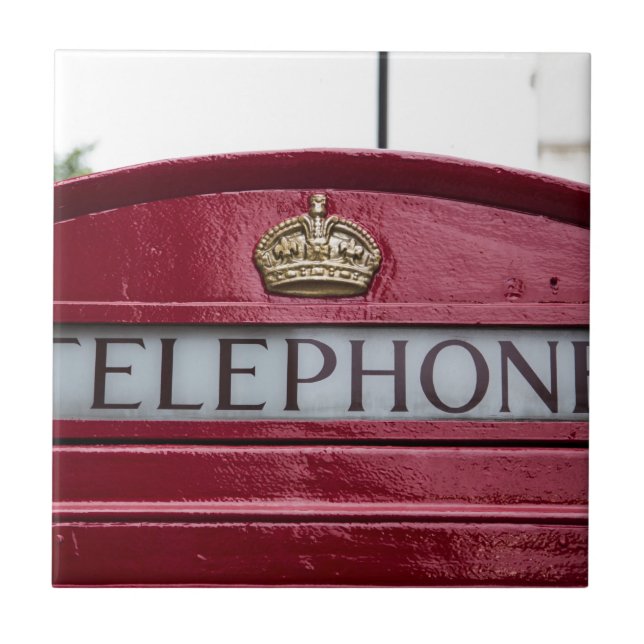 London Telefon Telefonkiosk Röd Kakelplatta (Framsidan)
