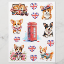 London Telefonkiosk och Corgi Scrapbookpapper