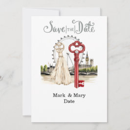 London Tema Kärlek Brev för Älskare Inbjudningar