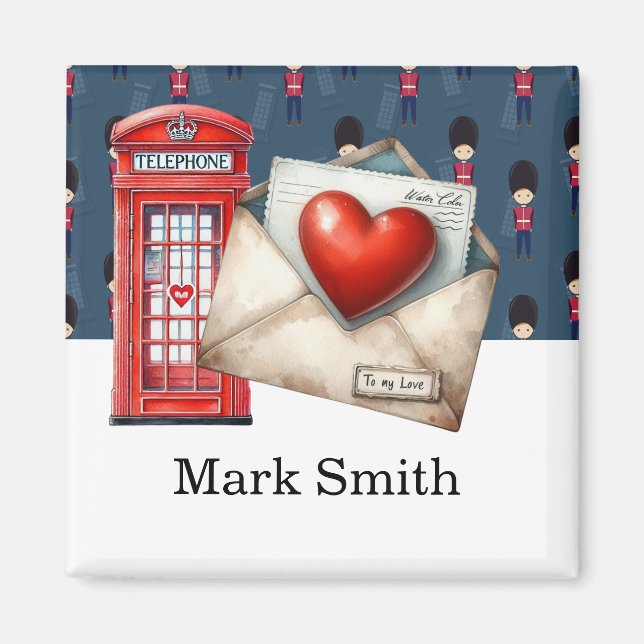 London Tema Kärlek Brev för Älskare Magnet (Framsidan)