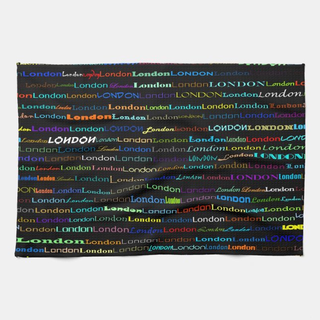 London Text Design I Kitchen Towel Kökshandduk (Horisontell)
