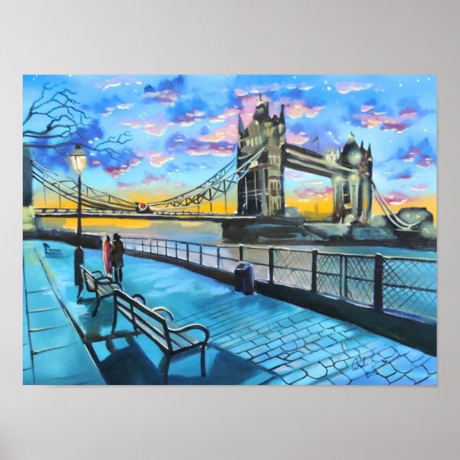 London Thames promenad Poster (Framsidan)