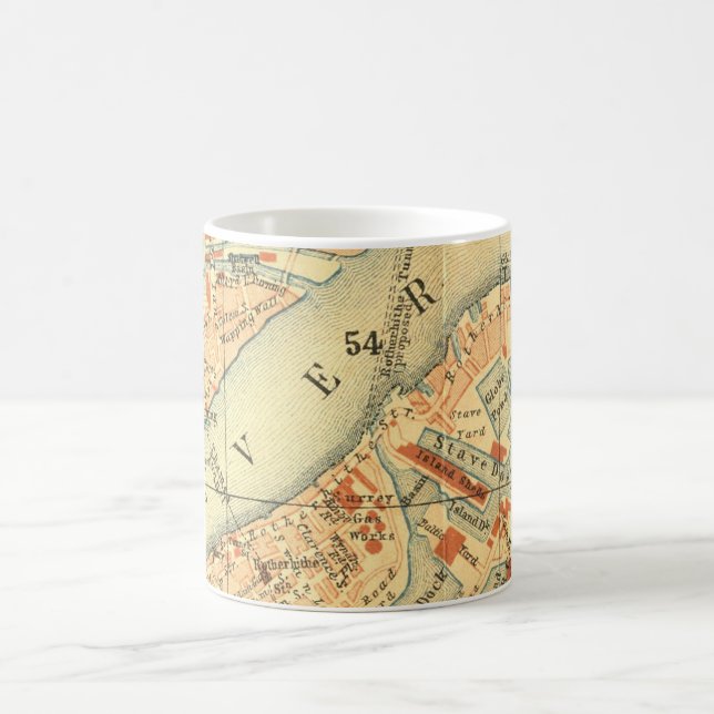 London Thames Vintage Karta Kaffemugg (Center)