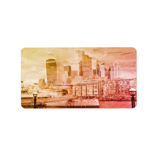 London - The City Adressetikett (Framsidan)