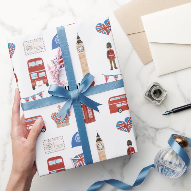 London Thmet Wrapping Papper | London ThLED Gift Presentpapper (Gifting)