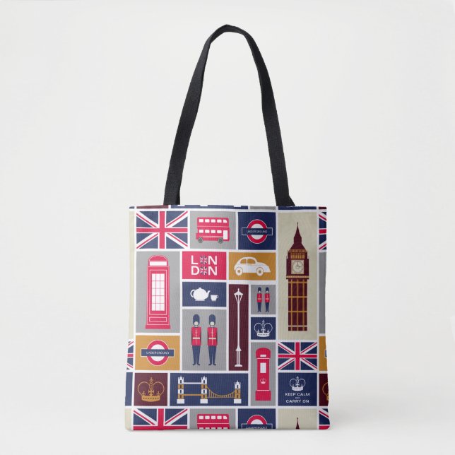 London Thned Tote Bag Tygkasse (Framsida)