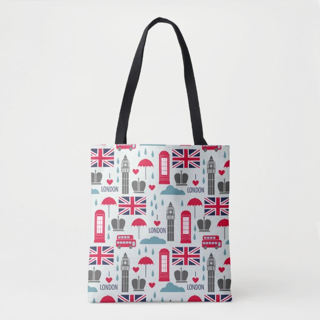 London Thned Tote Bag Tygkasse (Framsida)
