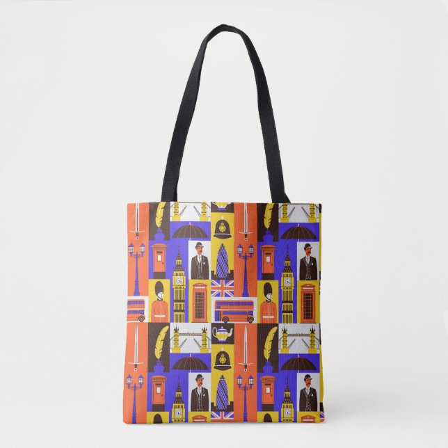 London Thned Tote Bag Tygkasse (Framsida)