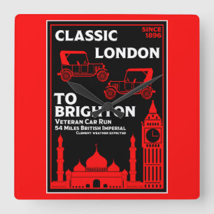 London till Brighton Veteran Car Springa Fyrkantig Klocka