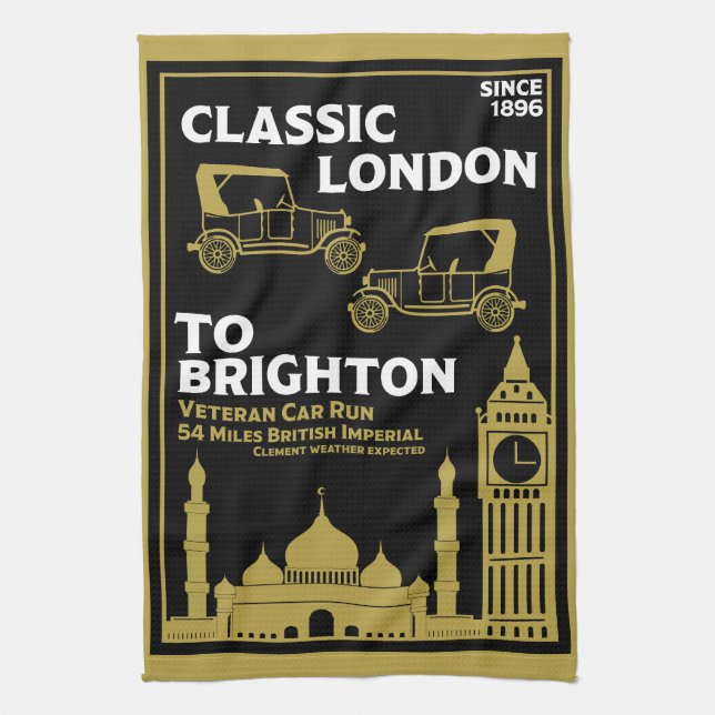 London till Brighton Veteran Car Springa Kökshandduk (Vertikal)
