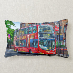 London till Leönskam Red Dubbla-decker Buss UK Lumbarkudde