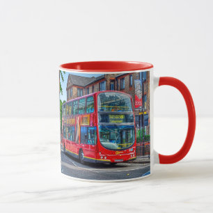 London till Leönskam Red Dubbla-decker Buss UK Mugg