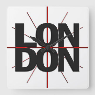 London Timezone Wall Clock Fyrkantig Klocka