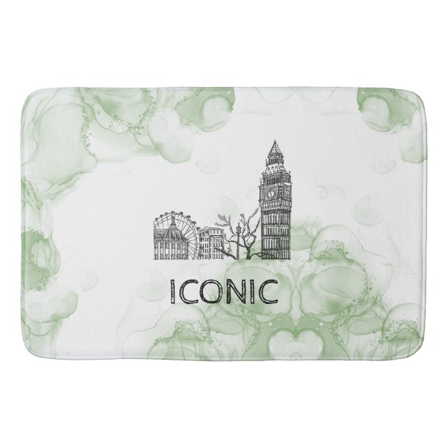 London Tone Watercolor Blanket Badrumsmatta (Framsidan)